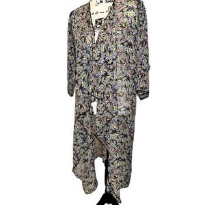 Lularoe Kimono Swim Cover‎ Up Cardigan Sheer Pink Purple Black Shirley M